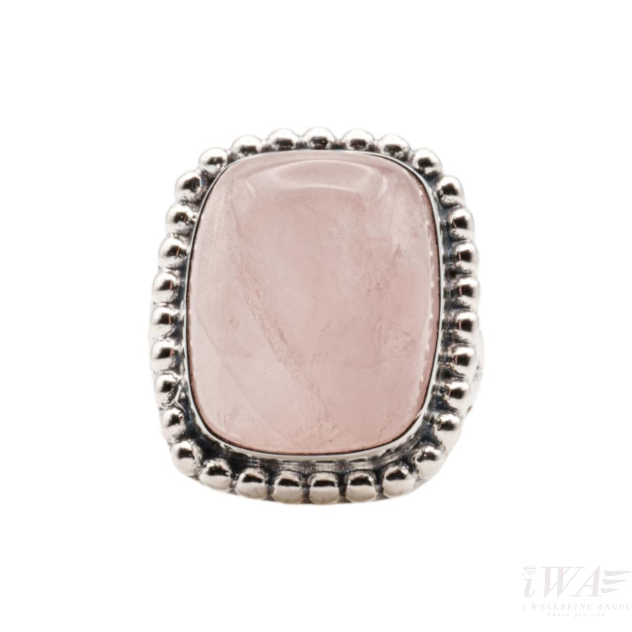 Rose Quartz gemstone ring in Sterling Silver