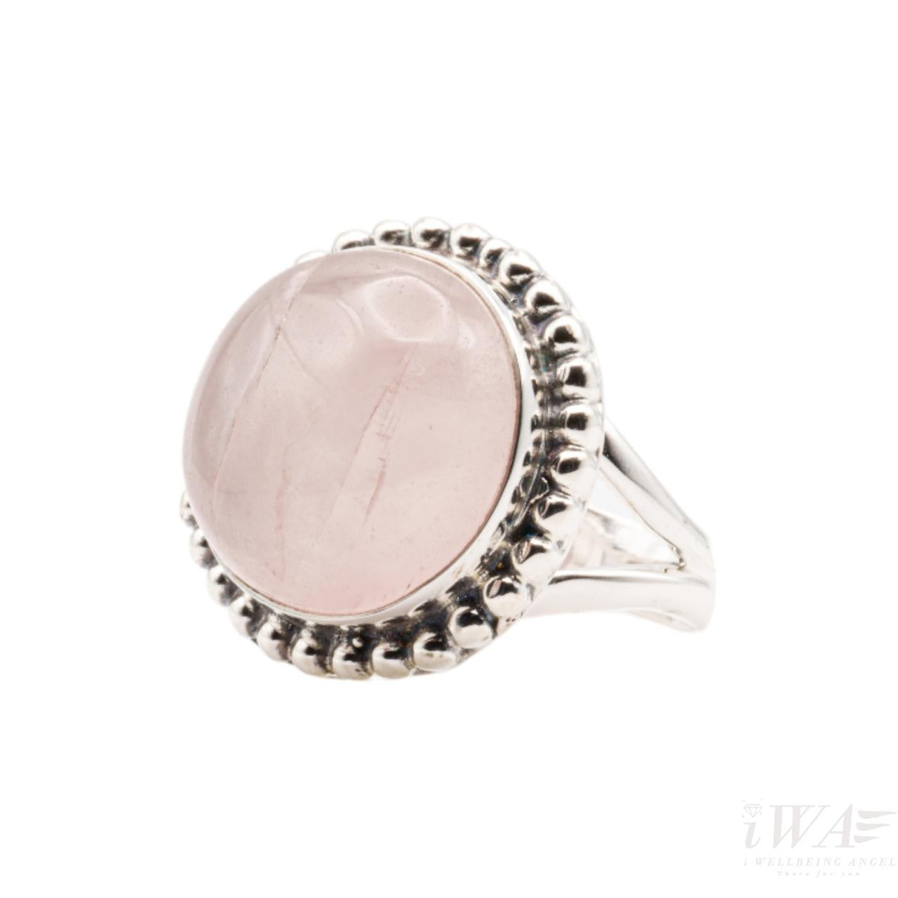 Rose Quartz Mélanger Ring Silver Jewellery