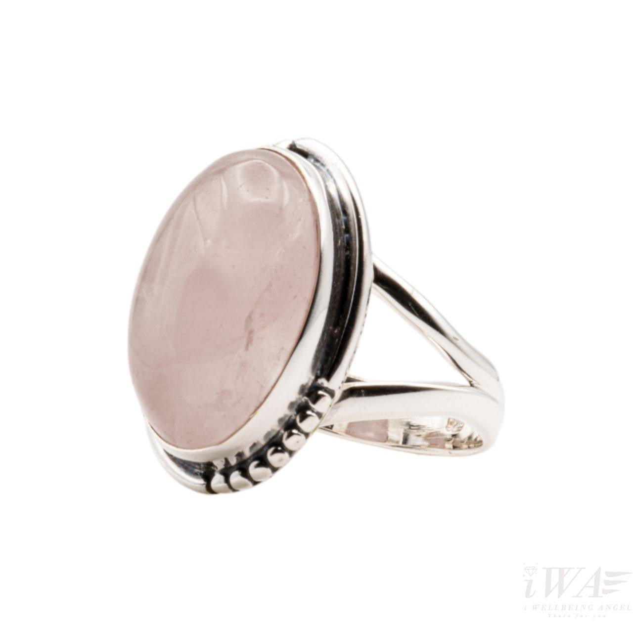 Rose Quartz Mélanger Ring Silver Jewellery