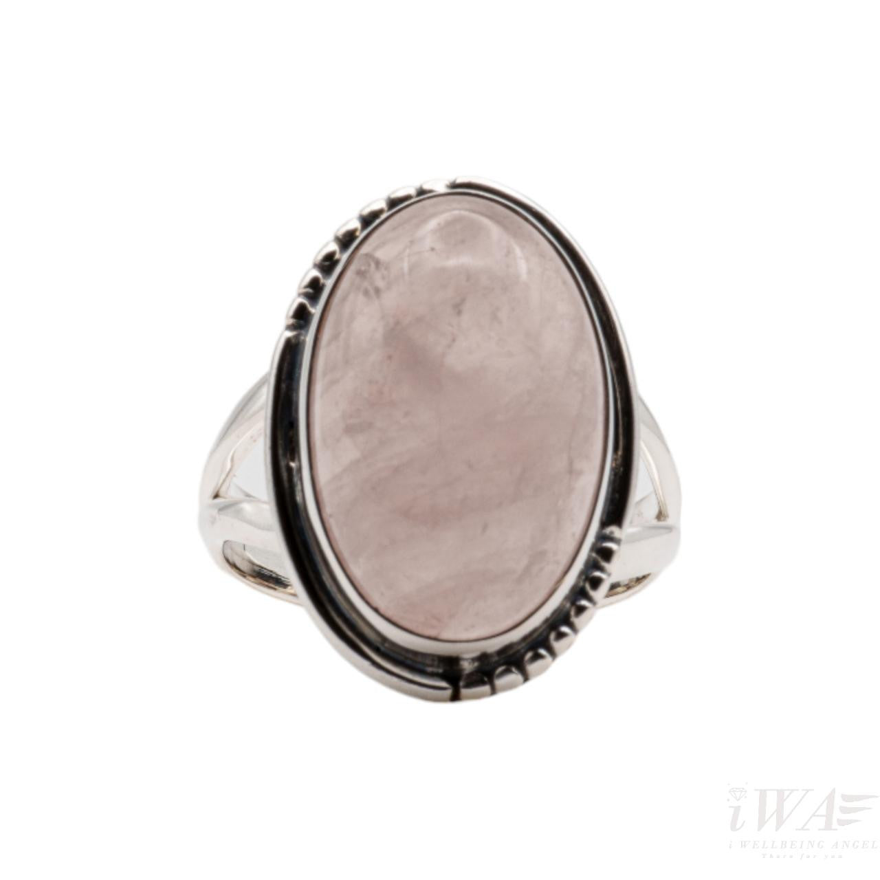 Rose Quartz gemstone ring in Sterling Silver