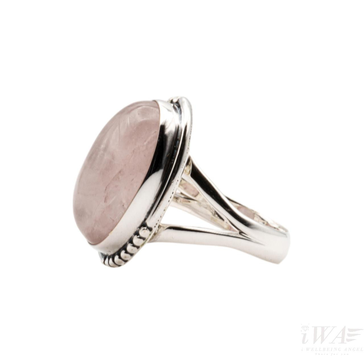 Rose Quartz Mélanger Ring Silver Jewellery