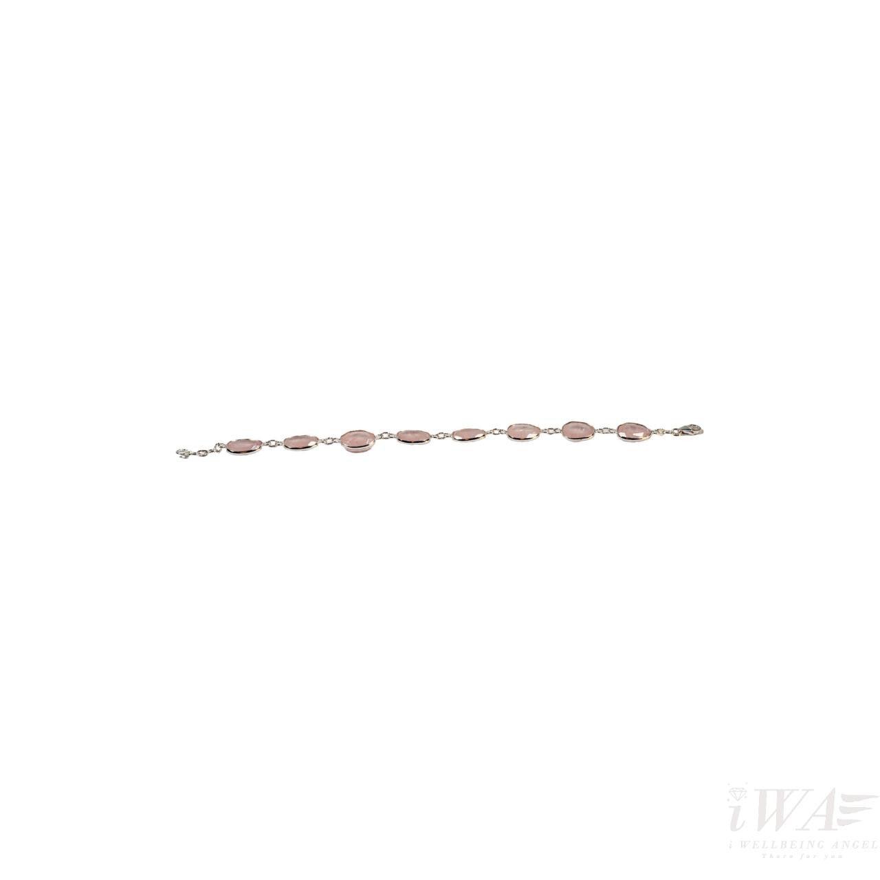 Silver Bracelet with Rose Quartz Octingenti side