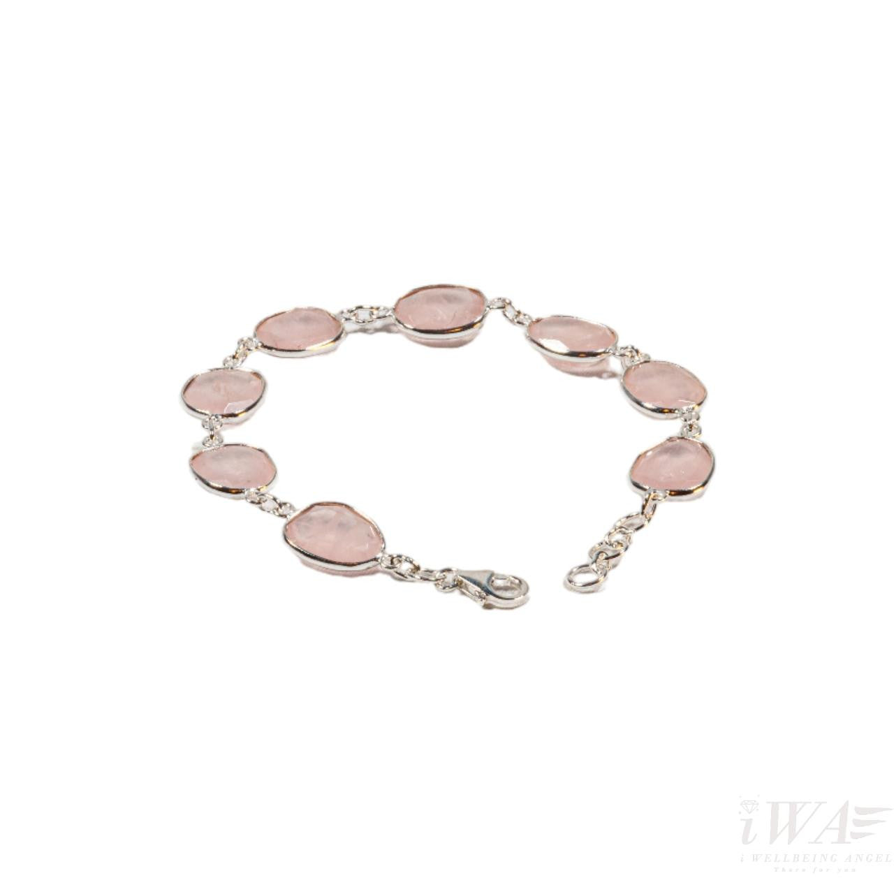 Silver Bracelet with Rose Quartz Octingenti rear