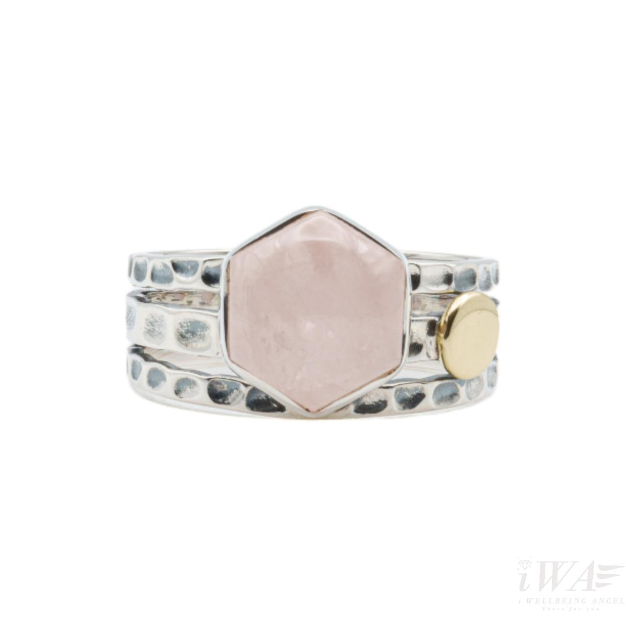 Rose Quartz Tribus Ring Silver Jewellery