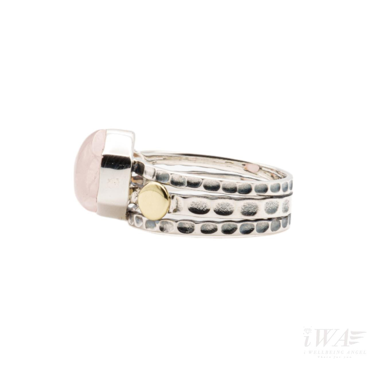 Rose Quartz Tribus Ring Silver Jewellery