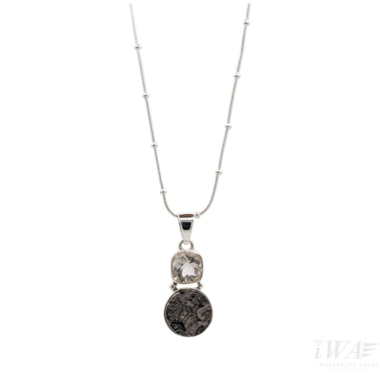 iWA's Shungite pendant necklace Silver Jewellery front