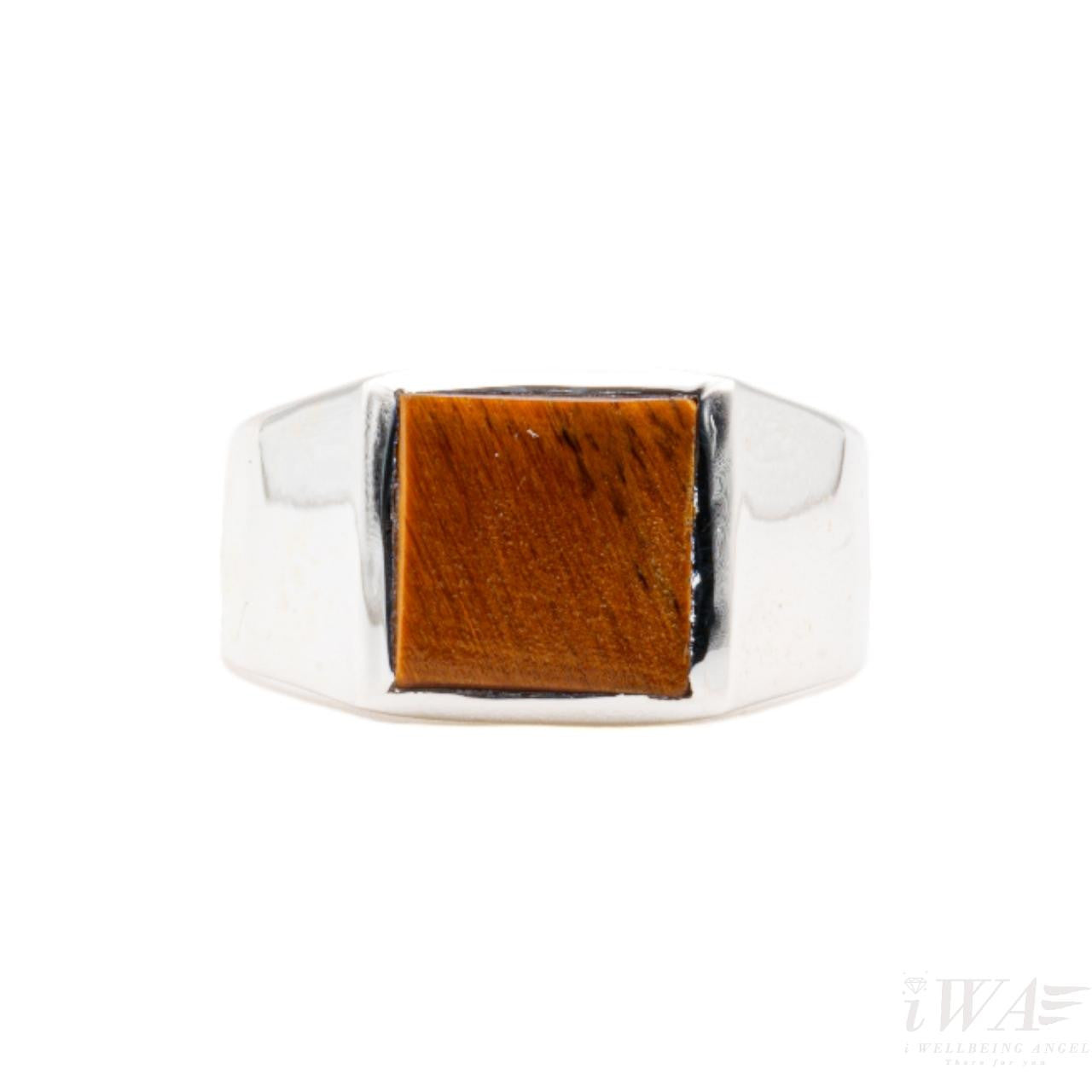 Tiger Eye Carre Ring Silver Jewellery