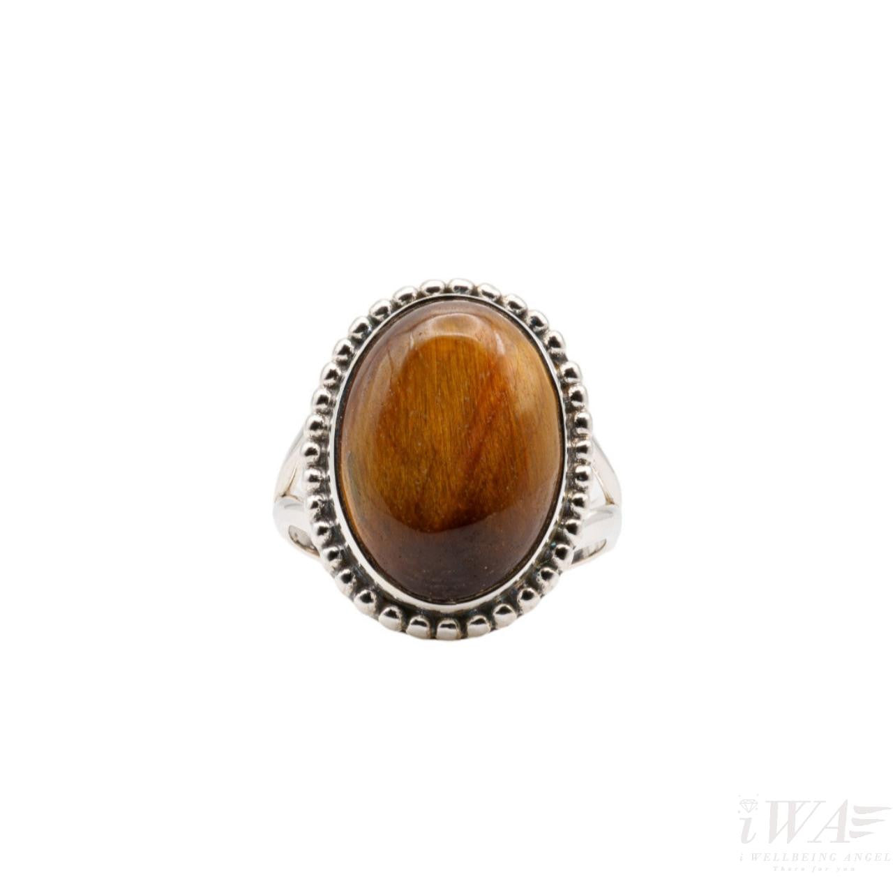 Tiger Eye Oval Deux Ring Silver Jewellery