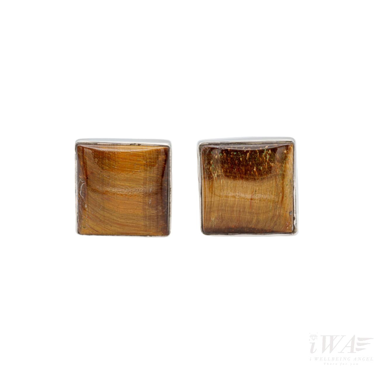Tiger Eye Quadrata Cufflinks Front