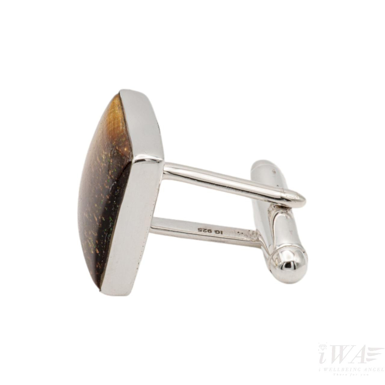 Tiger Eye Quadrata Cufflinks side