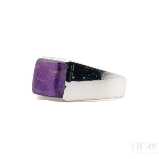 Amethyst Carre Ring Silver Jewellery
