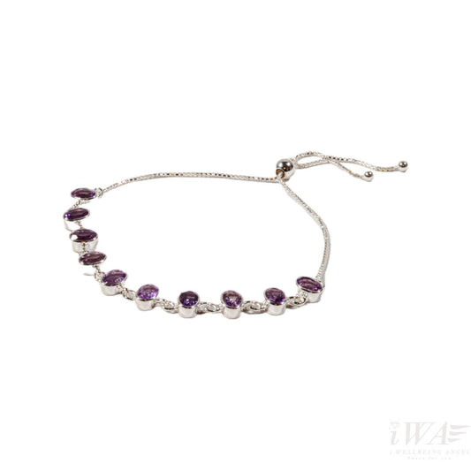 Amethyst Deca Slider Bracelet Silver Jewellery