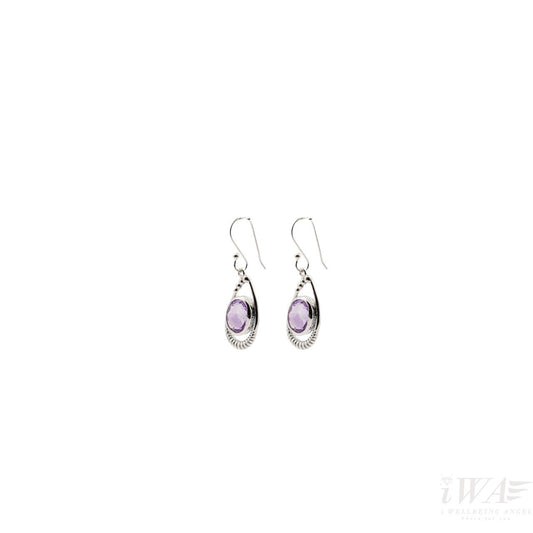 Amethyst Delight hook Earring Silver Jewellery