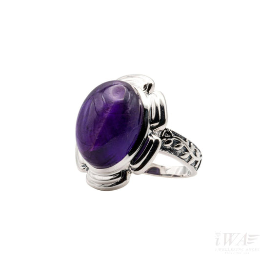 Amethyst Floreo Ring Silver Jewellery
