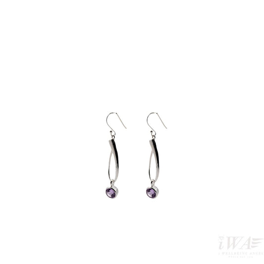 Amethyst Harmony hook Earring Silver Jewellery
