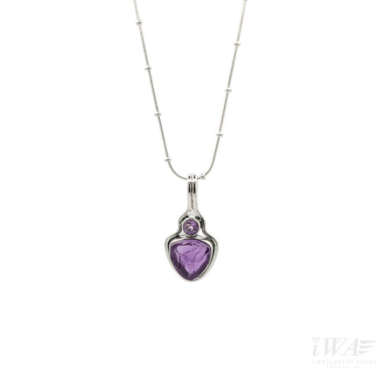Amethyst Heart Pendant Silver Jewellery