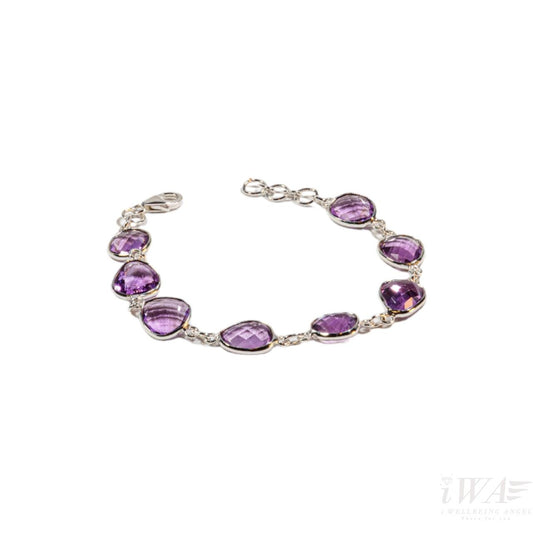 925 Sterling Silver Bracelet with Amethyst