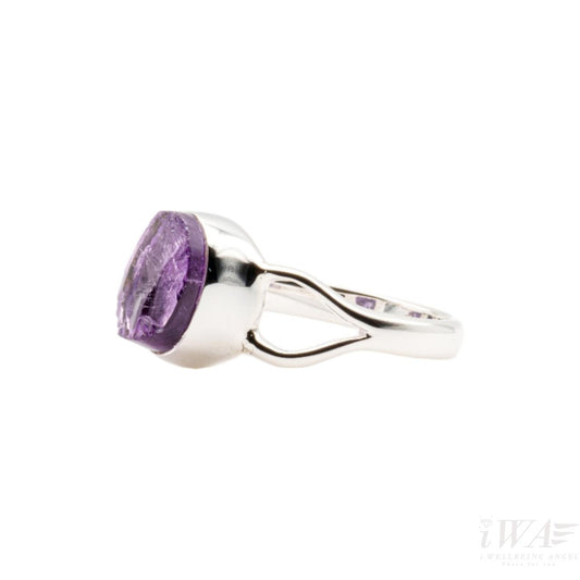 Amethyst Ring Silver Jewellery in Angle