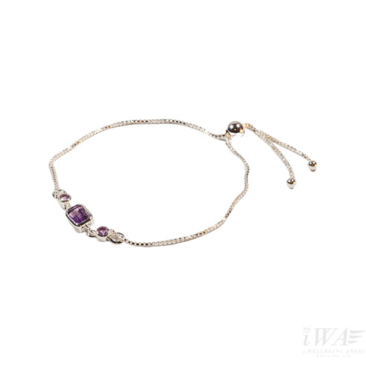 Amethyst Quinque Slider Bracelet Silver Jewellery