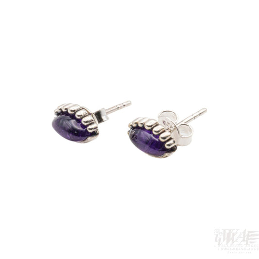 Amethyst Stud Earring Silver Jeweller