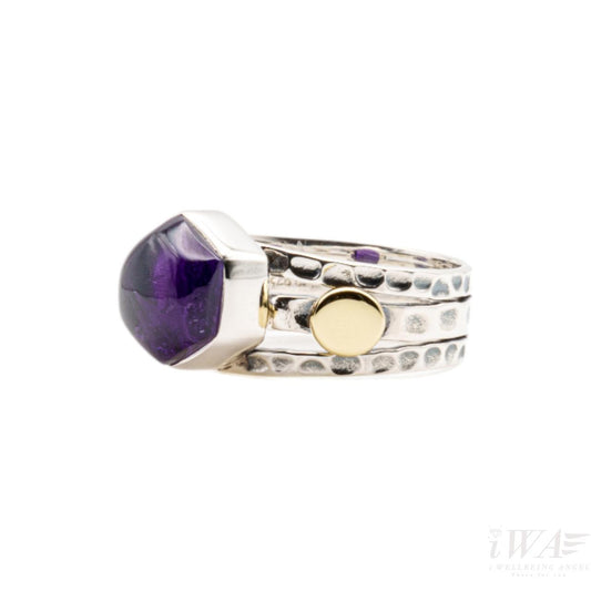 Amethyst Tribus Ring Silver Jewellery