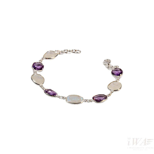 Amethyst and Rose Quartz  Octingenti gemstone bracelet