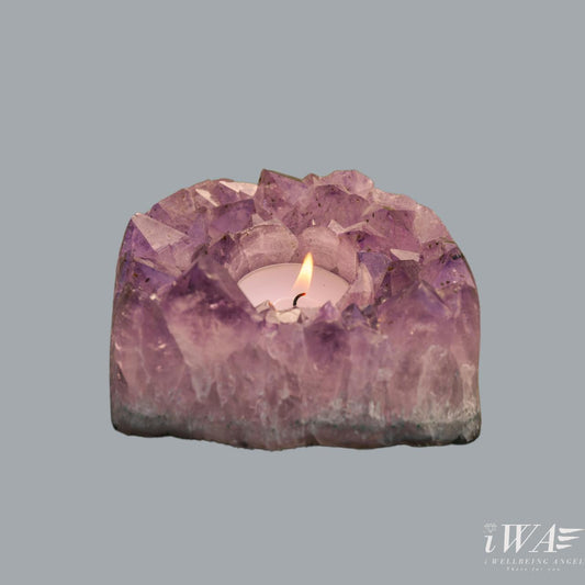 Polished Amethyst Candle holder  for home or office space