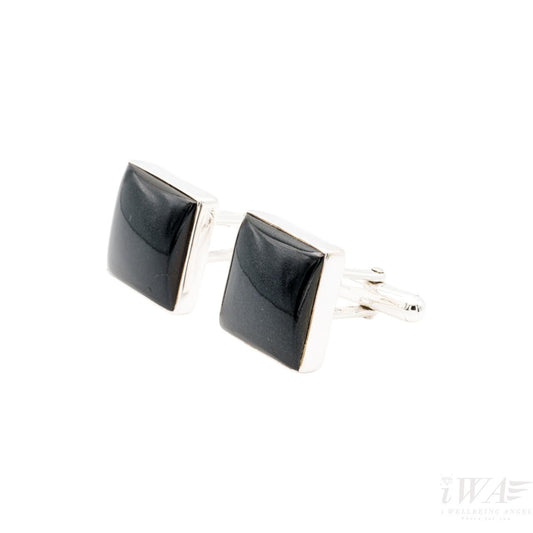 Black Onyx Quadrata Cufflinks angle