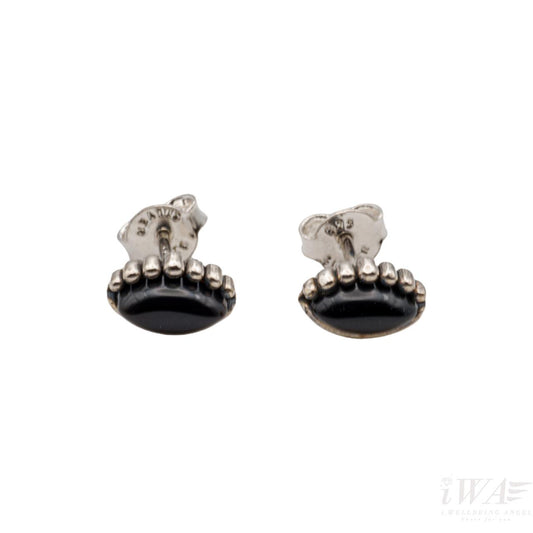 Black Onyx Stud Earring Silver Jewellery