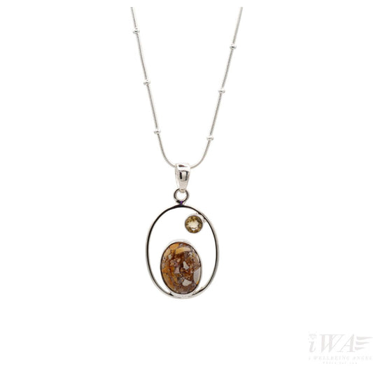 Brachiated Mookite with Citrine  Satellite Pendant Silver Jewellery