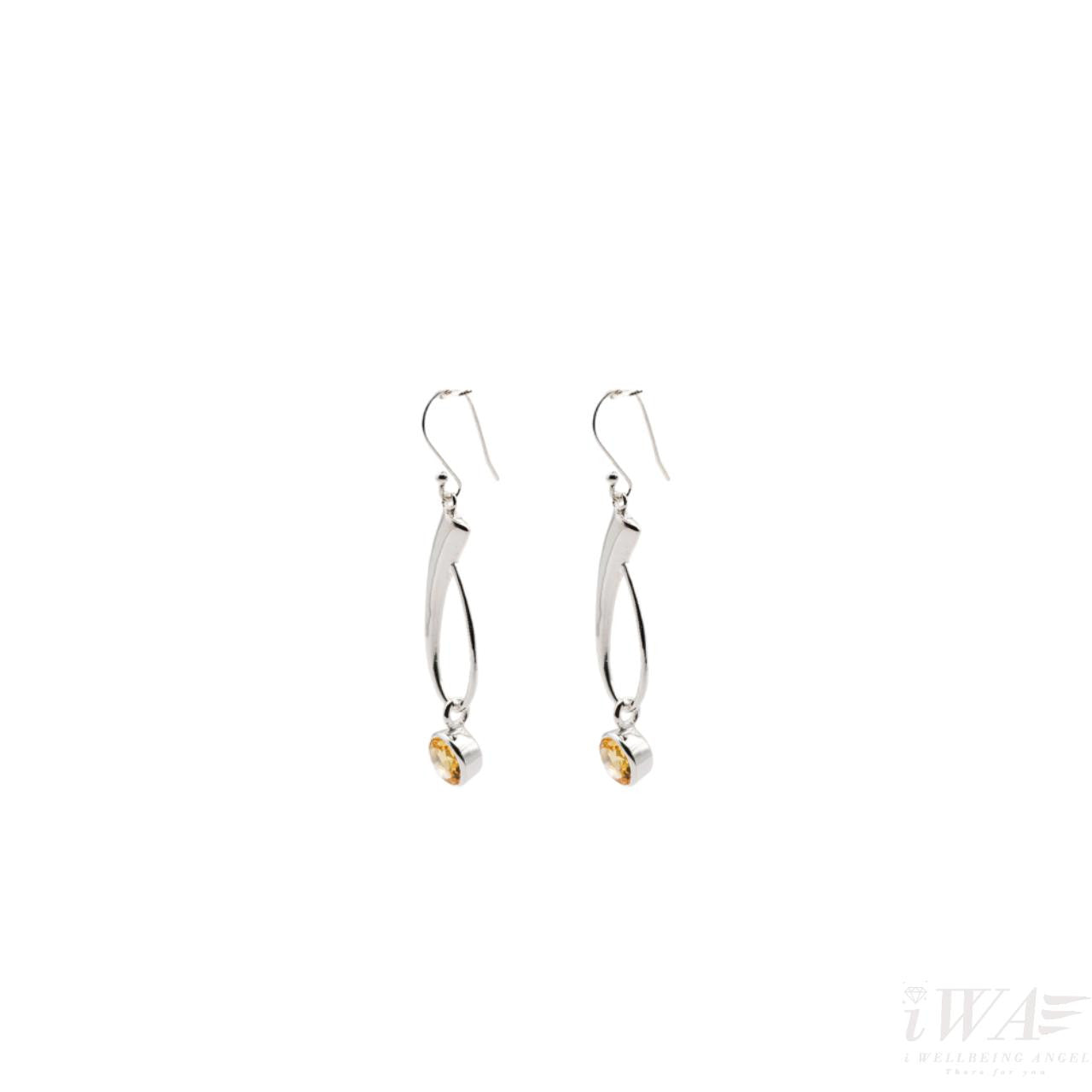 Citrine Harmony Hook Earring Silver Jewellery