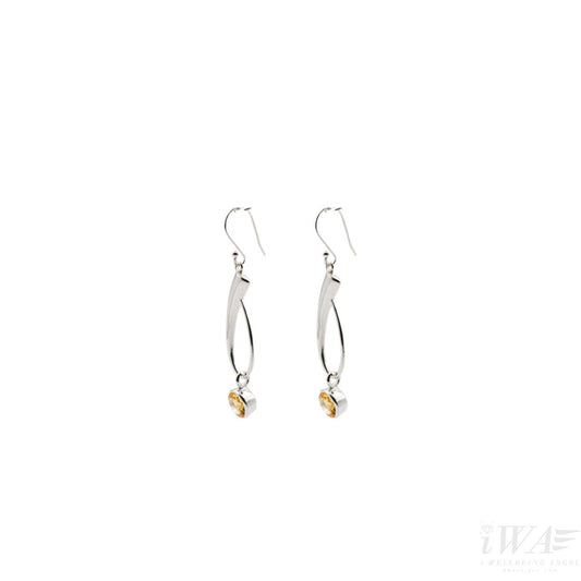 Citrine Harmony Hook Earring Silver Jewellery