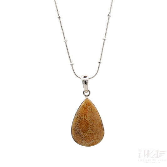 Fossil Coral Pendant Silver Jewellery