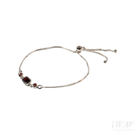 Garnet Quinque Slider gemstone bracelet