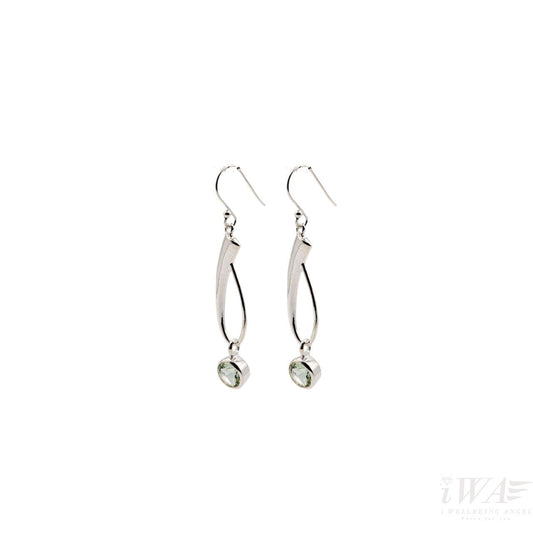 Green Amethyst Harmony Hook Earring Silver Jewellery