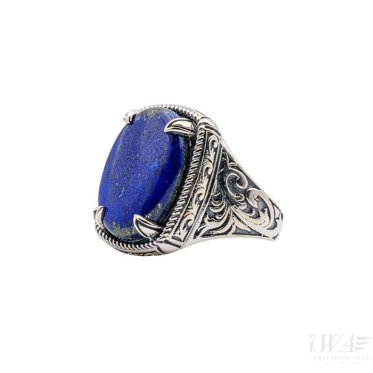 Lapis Lazuli Feuilles Ring Silver Jewellery