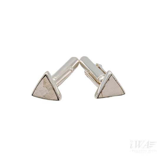 Meterorite Slice Triangulus Cufflinks Silver Jewellery