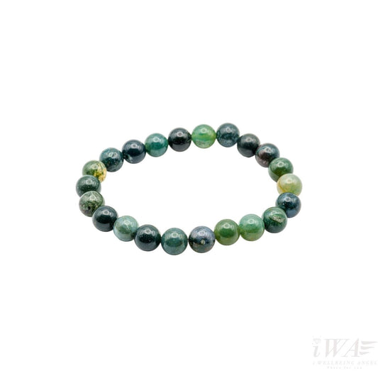 Moss Agate Crystal Bracelet 8mm