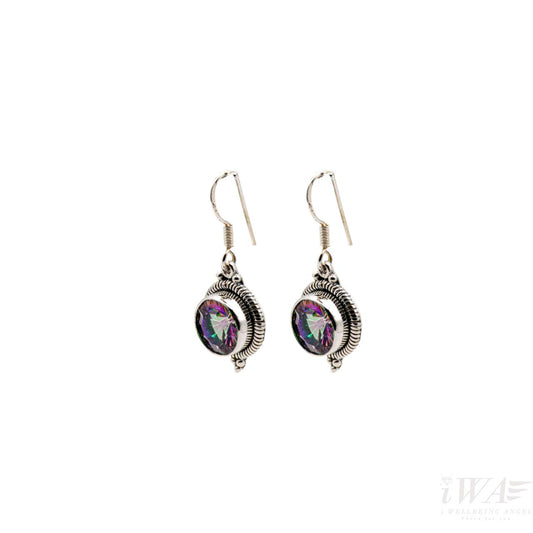 Mystic Quartz Raindrop Hook Earring Silver Jewellery