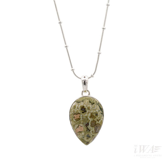 Rain Forest Jasper Pendant Silver Jewellery