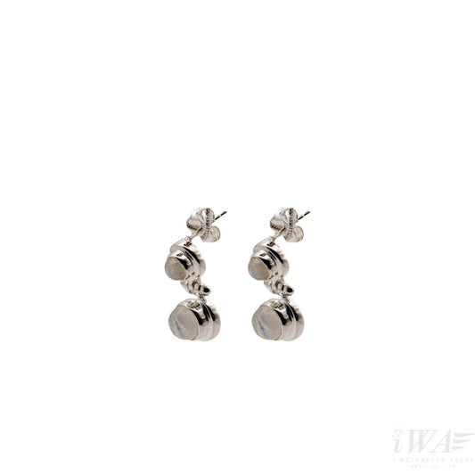 Rainbow Moonstone dangle push back Earrings Silver Jewellery