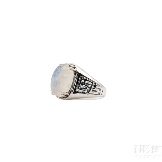 Rainbow Moonstone Fortis gemstone ring