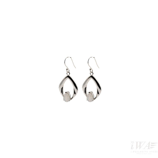 Rainbow Moonstone Lumière Earring Silver Jewellery