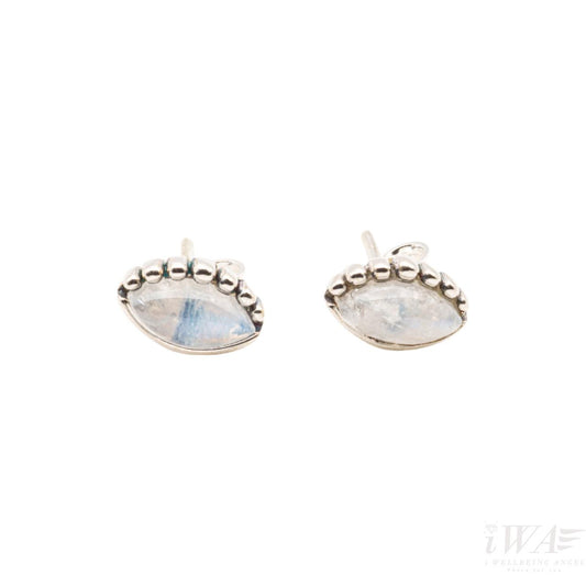 Rainbow Moonstone Stud gemstone earring