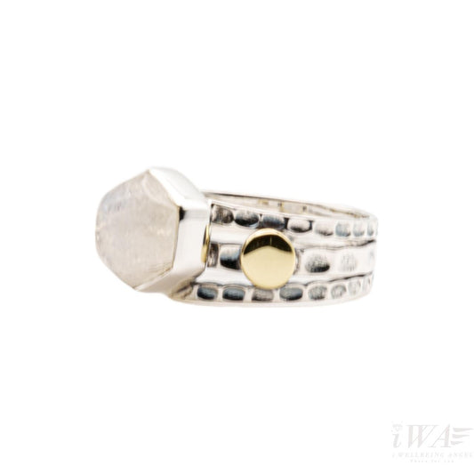 Rainbow Moonstone Tribus Ring Silver Jewellery