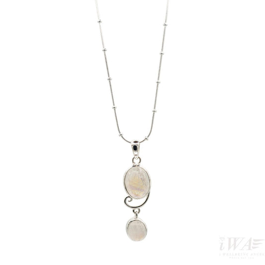 Rainbow Moonstone Victoria Pendant Silver Jewellery