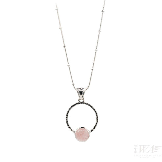 Rose Quartz Circulus Pendant Silver Jewellery