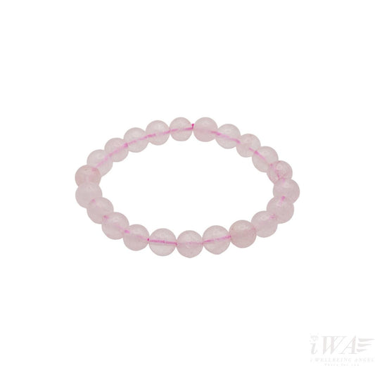 Rose Quartz Crystal Bracelet dark 8mm