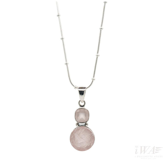 Rose Quartz Dangle pendant Silver Jewellery