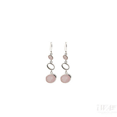 Rose Quartz Joy gemstone hook earring